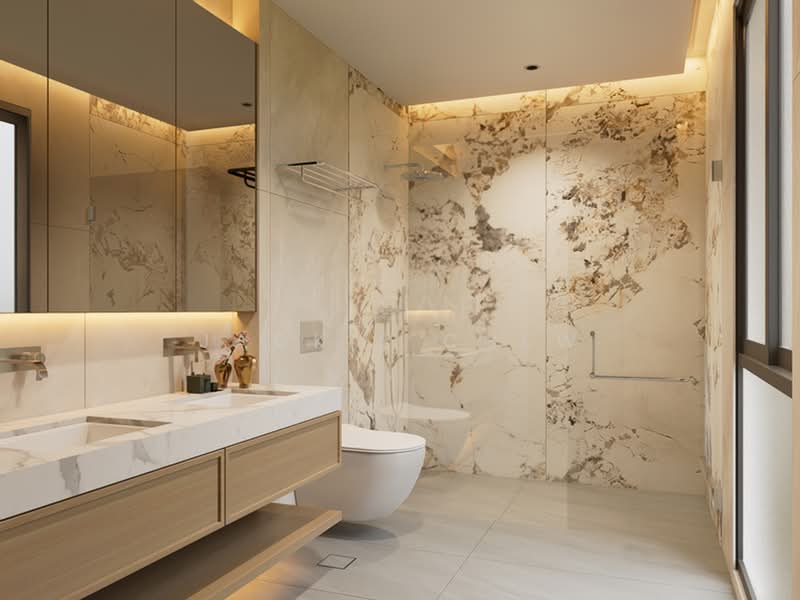 ❤️GIANT⚡️Brand New Freehold 4 Levels Bungalows w Pools, Lift & Attic, Jalan Tua Kong/ Figaro Gardens/ Jalan Jamal, 9 Bedrooms, 12,200 sqft, Bungalow House For Sale, by Jackie Chew, 500023432 - Bathroom - PropertyGuru.com.sg