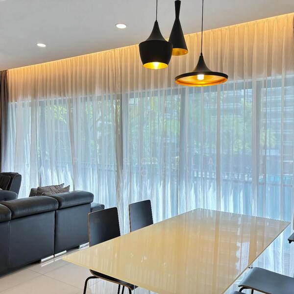 NV Residences Condominium For Sale at S$ 2,028,888 | PropertyGuru Singapore - Living dining hall with great pool views