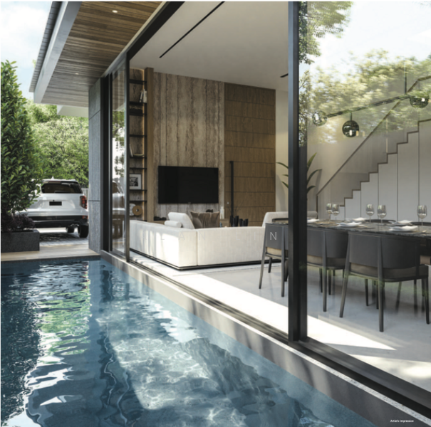 Brand New Bungalow @ Palm Road Detached House For Sale at S$ 11,180,000 | PropertyGuru Singapore - Living Room