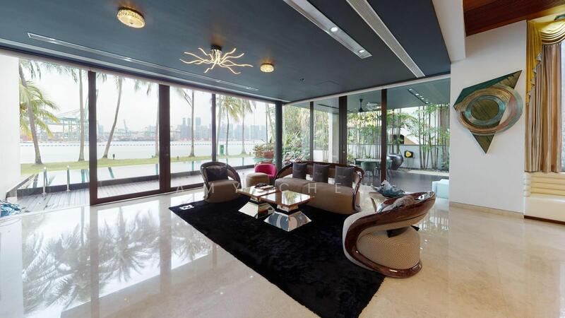 A Masterpiece of Waterfront Living - Luxurious Rare Seafront Bungalow in Sentosa Cove Bungalow House For Sale at S$ 33,500,000 | PropertyGuru Singapore - Living Room