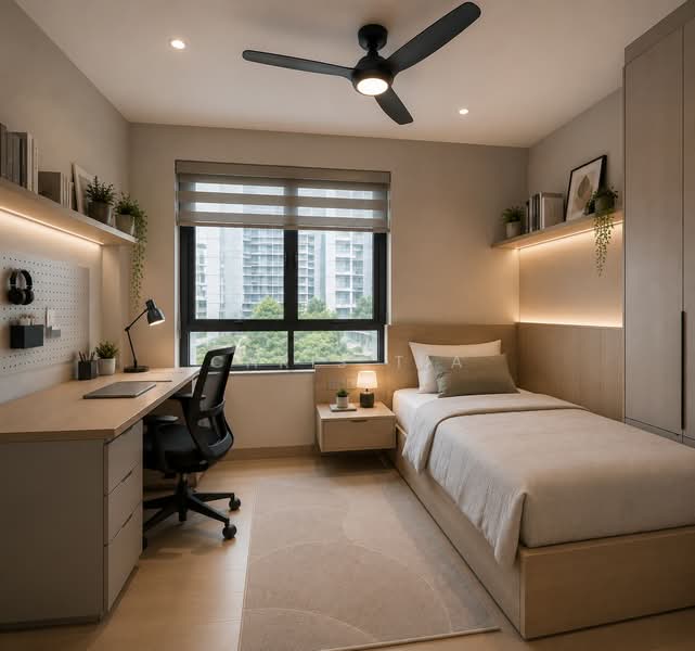 281 Tampines Street 22, 281 Tampines Street 22, 3 Bedrooms, 1,108 sqft, HDB Flat For Sale, by Chris Tia, 500028804 - AI Generated Common Bedroom - PropertyGuru.com.sg