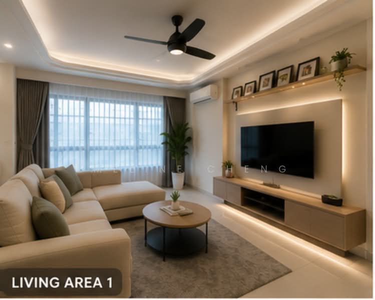 648 Ang Mo Kio Avenue 5, 648 Ang Mo Kio Avenue 5, 3 Bedrooms, 1,302 sqft, HDB Flat For Sale, by Emeline Cheng, 500030318 - Living Room - PropertyGuru.com.sg