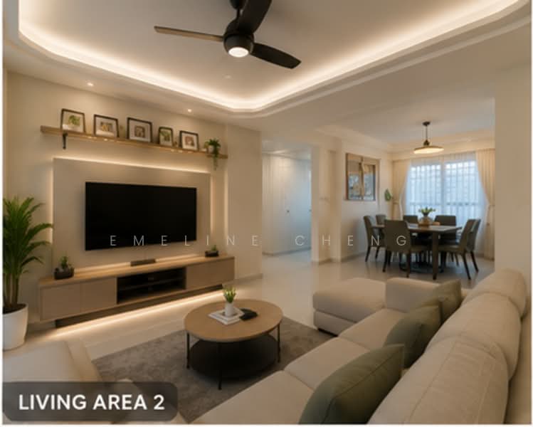 648 Ang Mo Kio Avenue 5, 648 Ang Mo Kio Avenue 5, 3 Bedrooms, 1,302 sqft, HDB Flat For Sale, by Emeline Cheng, 500030318 - Living Room - PropertyGuru.com.sg