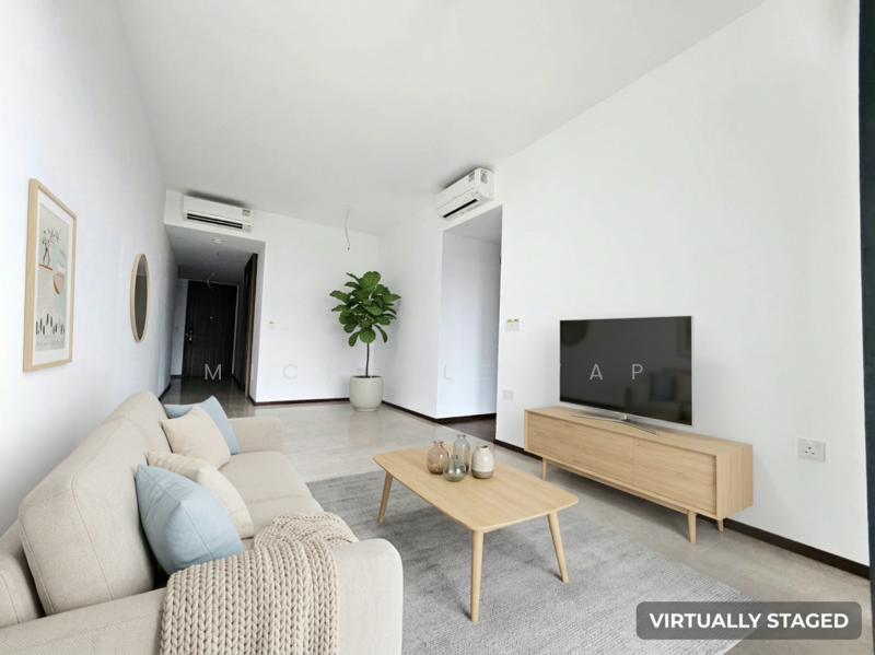Lentor Modern, 3 Lentor Central, 3 Bedrooms, 1,130 sqft, Condominium For Rent, by Michelle Yap, 500034729 - Living Room - PropertyGuru.com.sg