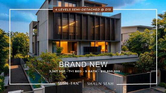 Freehold Brand New 3.5 Storey Semi-D with Lift & Pool, Aida Street, Figaro Street, Woo Mon Chew Road, 7 Bedrooms, 8,223 sqft, Semi-Detached House For Sale, by Shaun Seah, 500035631 - PropertyGuru.com.sg