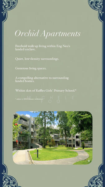 Orchid Apartment – Freehold Walk-Up | Eng Neo (1km RGS) Apartment For Sale at S$ 2,550,000 | PropertyGuru Singapore - Summary