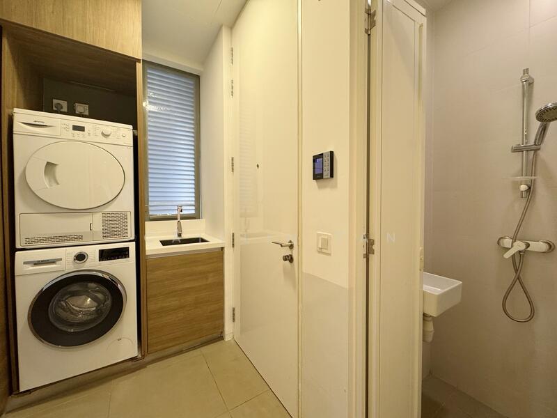 Utility area with helper's bathroom