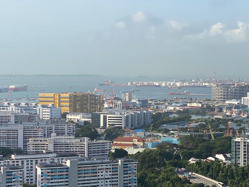 View from common corridor outside unit