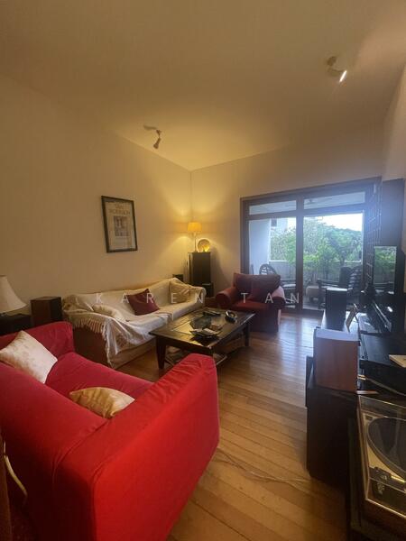 Living room overlooking greenery