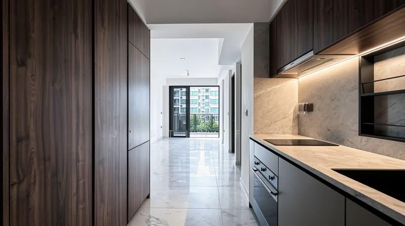 Sceneca Residence, Tanah Merah Kechil Link, 2 Bedrooms, 689 sqft, Condominium For Sale, by Justin Foo, 500043559 - Kitchen - PropertyGuru.com.sg