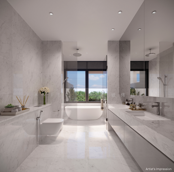 BRAND NEW MODERN LUXURIOUS CORNER-TERRACE - THE BRILLIA @ SERANGOON GARDEN - BRIGHTON CRESCENT Corner Terrace For Sale at S$ 8,200,000 | PropertyGuru Singapore - Bathroom
