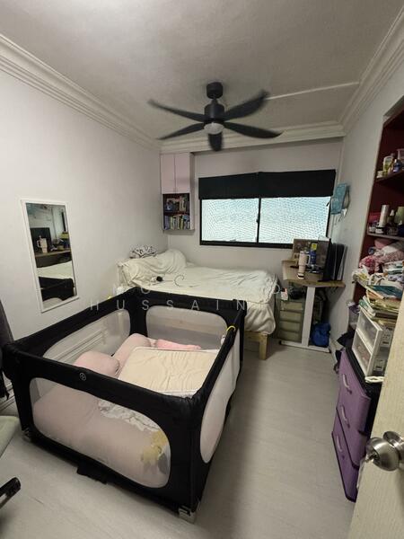 Bedroom 1 with Air Con & Ceiling Fan 