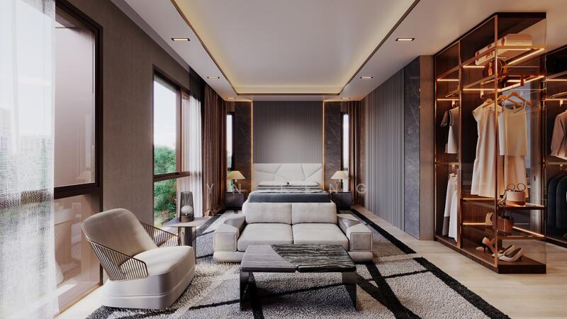 🏆 Brand New Luxurious Freehold Linked-Bungalow 3-Story with Glass Lift + Heated Pool + Jacuzzi Semi-Detached House For Sale at S$ 10,980,000 | PropertyGuru Singapore - Master Bedroom