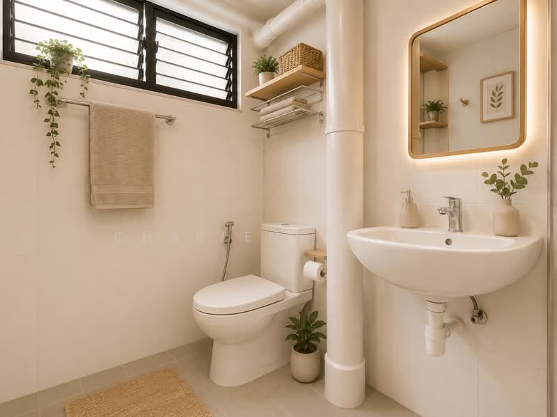 351 Clementi Avenue 2, 351 Clementi Avenue 2, 2 Bedrooms, 883 sqft, HDB Flat For Sale, by Charlene Chai, 500050654 - Bathroom - PropertyGuru.com.sg