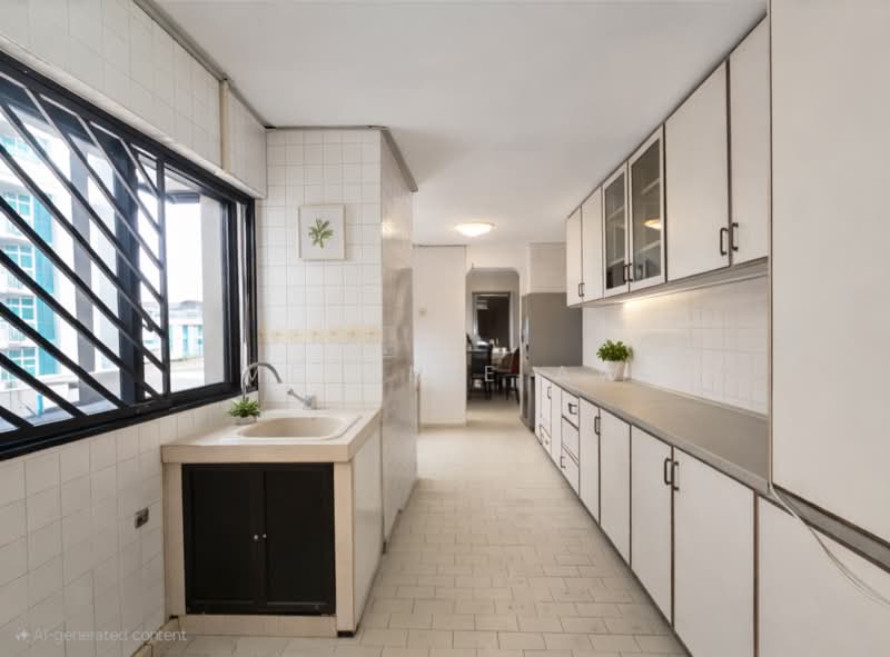 201 Jurong East Street 21, 201 Jurong East Street 21, 3 Bedrooms, 1,292 sqft, HDB Flat For Sale, by Melanie Aw, 500050657 - Kitchen (after-decluttered impression) - PropertyGuru.com.sg