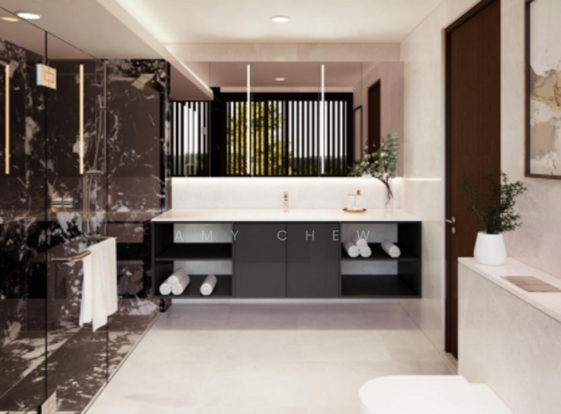 Masterpiece crafted by a Renowned Luxury Developer - Mezzanine Pool and Home Lift Semi-Detached House For Sale at S$ 9,800,000 | PropertyGuru Singapore - Bathroom