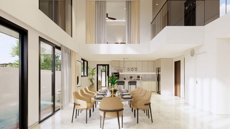 Masterpiece crafted by a Renowned Luxury Developer - Mezzanine Pool and Home Lift Semi-Detached House For Sale at S$ 9,800,000 | PropertyGuru Singapore - Dining Room
