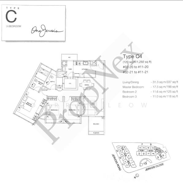 One Jervois, 3 Jervois Close, 3 Bedrooms, 1,292 sqft, Condominium For Rent, by Darren Leow, 500056096 - PropertyGuru.com.sg