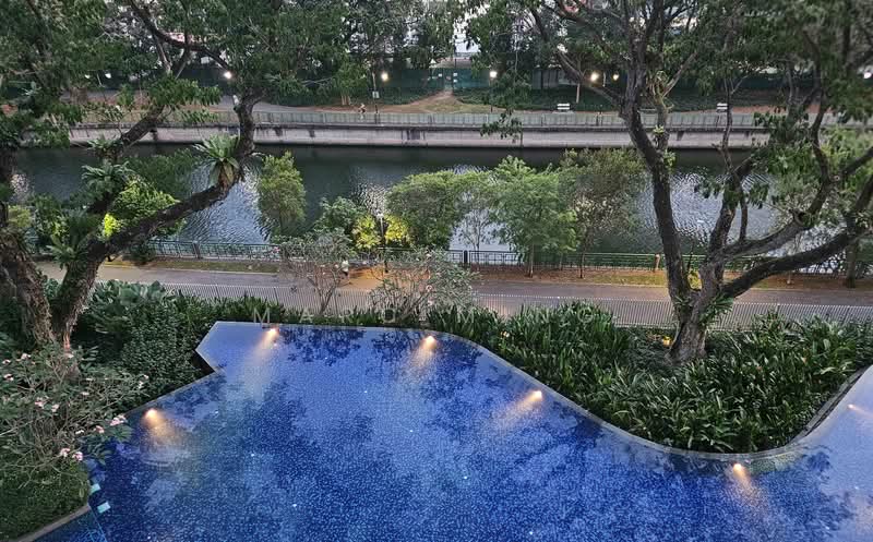 River Modern Condominium For Sale at S$ 1,548,000 | PropertyGuru Singapore - Sample view - Pool, park & river