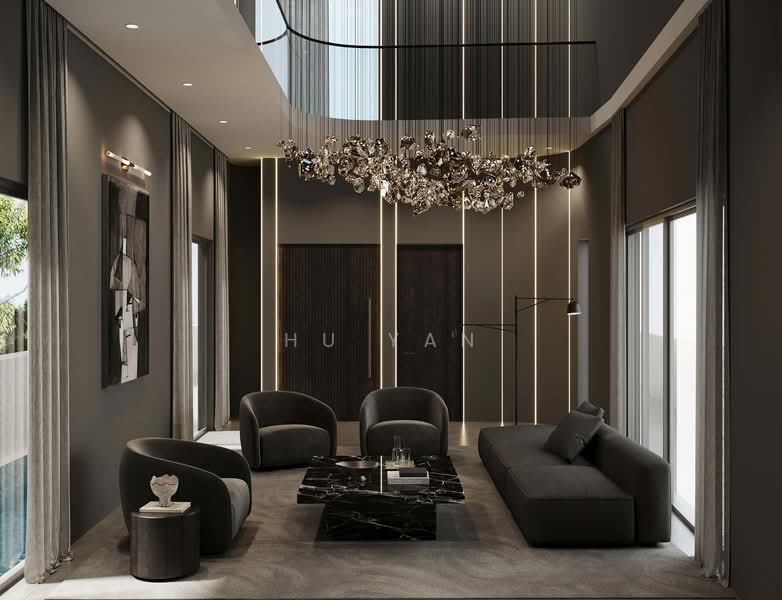 A Pair of Brand New 3 Storey Detached House with an Attic, Lift and Swimming Pool Detached House For Sale at S$ 15,400,000 | PropertyGuru Singapore - Living Room