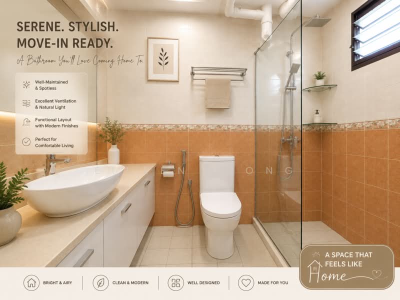 322B Anchorvale Drive, , 3 Bedrooms, 1,184 sqft, HDB Flat For Sale, by Eileen Leong, 500058672 - Master Bathroom - For Illustration Only - PropertyGuru.com.sg
