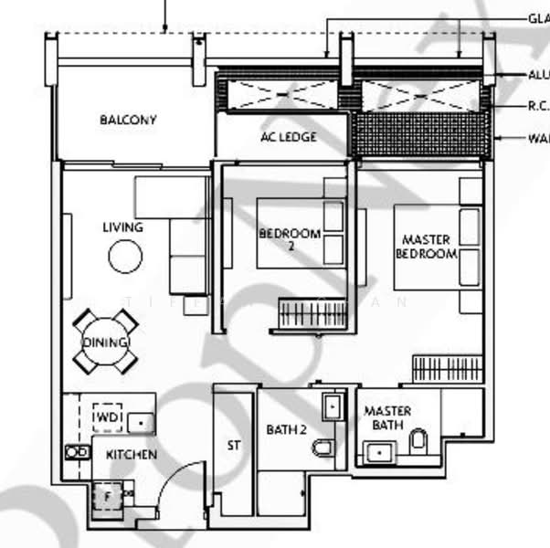 Riviere, 3 Jiak Kim Street, 2 Bedrooms, 818 sqft, Condominium For Rent, by Tiffany Chan, 500058993 - PropertyGuru.com.sg