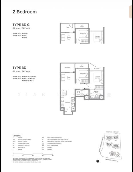 Pinery Residences, Tampines Street 94, 2 Bedrooms, 635 sqft, Condominium For Sale, by Stan Lee 李俊豪, 500059118 - PropertyGuru.com.sg