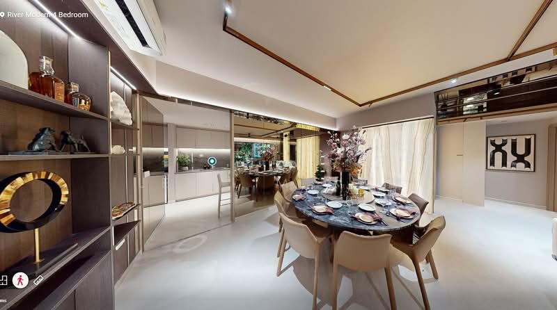 River Modern Condominium For Sale at S$ 5,995,000 | PropertyGuru Singapore - Dining Room