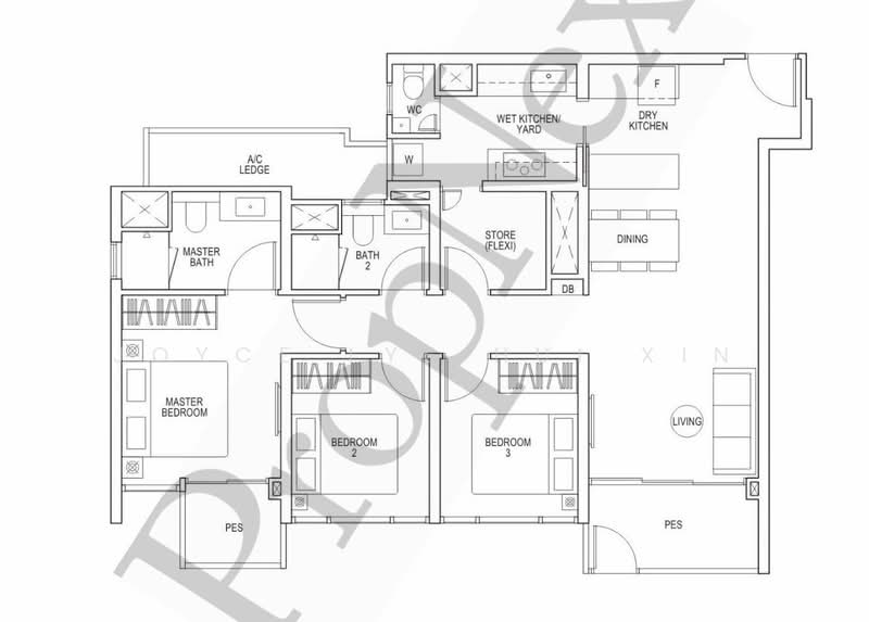 Piccadilly Grand, 3 Northumberland Road, 3 Bedrooms, 1,087 sqft, Condominium For Rent, by Joyce Lye Hui Xin, 500061376 - PropertyGuru.com.sg