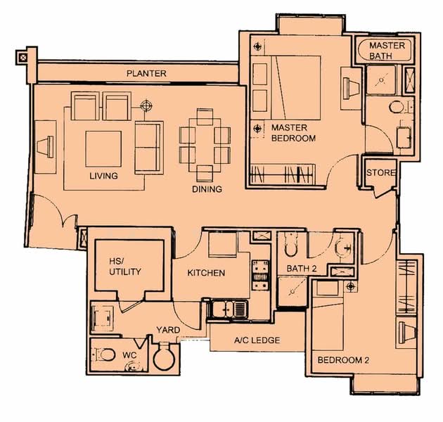 Amaranda Gardens, 116 Serangoon Avenue 3, 2 Bedrooms, 990 sqft, Condominium For Rent, by Raymond Sim, 500061627 - PropertyGuru.com.sg