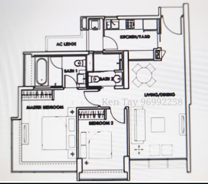 City Square Residences, 14 Kitchener Link, 2 Bedrooms, 872 sqft, Condominium For Rent, by Ken Tay, 500061809 - PropertyGuru.com.sg