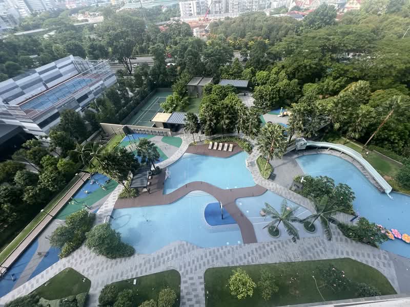 Whistler Grand, 107 West Coast Vale, 1 Bedroom, 506 sqft, Condominium For Rent, by April Liu, 500062050 - Pool view from balcony - PropertyGuru.com.sg