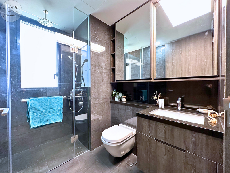 The M Condominium For Sale at S$ 1,287,000 | PropertyGuru Singapore - Spacious bathroom with storage cabinets