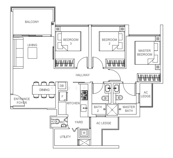 Rivercove Residences EC, 20 Anchorvale Ln, 3 Bedrooms, 958 sqft, Condominium For Rent, by Robert Ng, 500063225 - PropertyGuru.com.sg