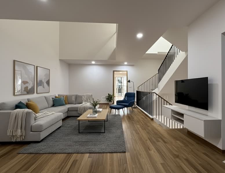 Brand New Terrace 450m to Potong Pasir MRT Terraced House For Sale at S$ 7,280,000 | PropertyGuru Singapore - Living Room