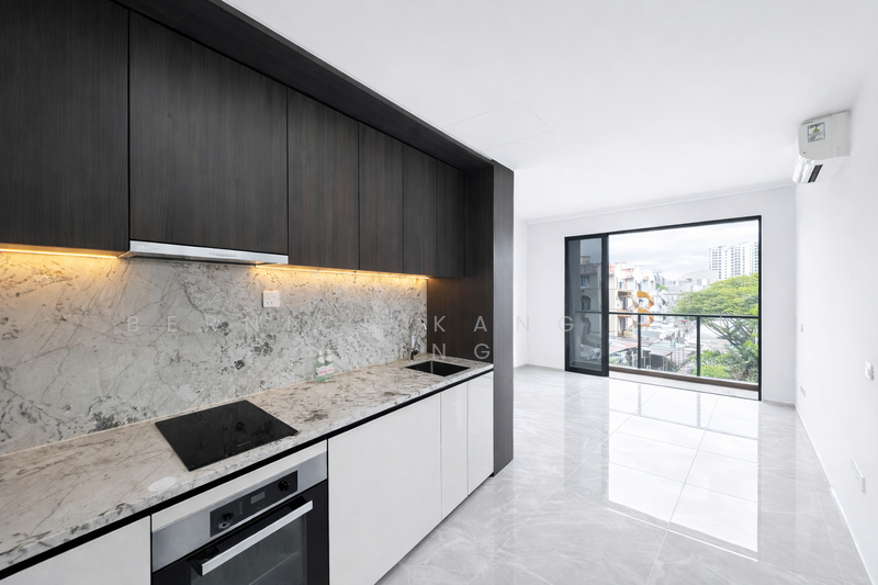 Tembusu Grand, 92 Jalan Tembusu, 1 Bedroom, 527 sqft, Condominium For Rent, by Bernice Kang Hui Ting, 500064412 - Kitchen & Living Room - PropertyGuru.com.sg