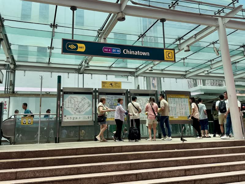 Right beside Chinatown MRT exit C