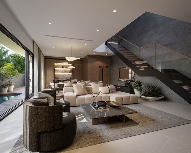 Brand New 3.5 Storey Semi-D @Siglap MRT, East Coast, Bayshore, Elliot Road vicinity Semi-Detached House For Sale at S$ 8,780,000 | PropertyGuru Singapore - Living Room