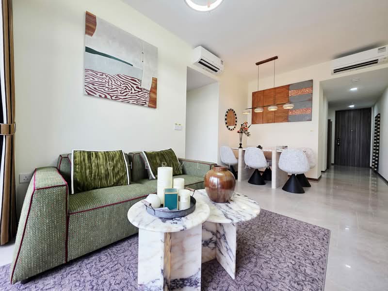 Lentor Modern, Lentor Central, 3 Bedrooms, 990 sqft, Condominium For Rent, by Cheryl Tan, 500066652 - Living Room - PropertyGuru.com.sg