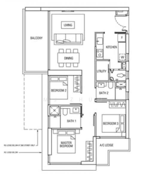 Alex Residences, 28 Alexandra View, 3 Bedrooms, 1,023 sqft, Apartment For Rent, by MJ Zhuo, 500066954 - PropertyGuru.com.sg