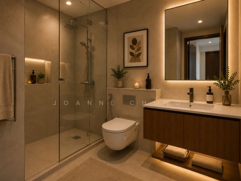 JadeScape, 2 Shunfu Road, 2 Bedrooms, 764 sqft, Condominium For Sale, by Joanne Cheng, 500067140 - Bathroom with ID illustration - PropertyGuru.com.sg