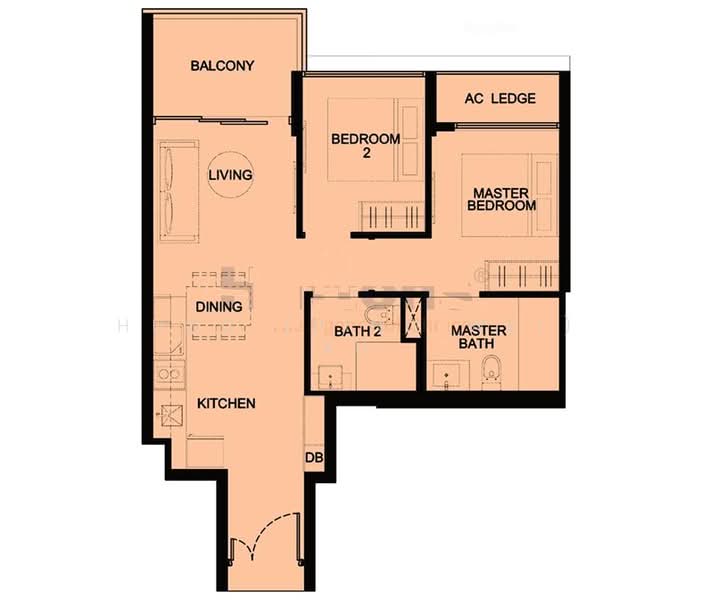 Kingsford Waterbay, 68 Upper Serangoon View, 2 Bedrooms, 689 sqft, Condominium For Sale, by Hugo (Ping Wei) Xu, 500068318 - PropertyGuru.com.sg