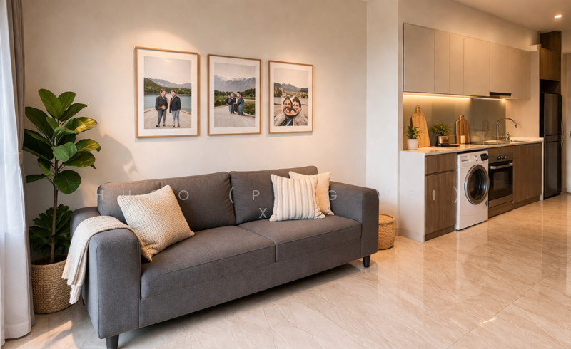 Kingsford Waterbay, 68 Upper Serangoon View, 2 Bedrooms, 689 sqft, Condominium For Sale, by Hugo (Ping Wei) Xu, 500068318 - Living Room - PropertyGuru.com.sg