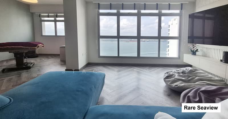 Northshore Straitsview, 421B Northshore Drive, 2 Bedrooms, 1,001 sqft, HDB Flat For Rent, by Stacey Ang, 500068810 - Living Room with Rare Seaview - PropertyGuru.com.sg