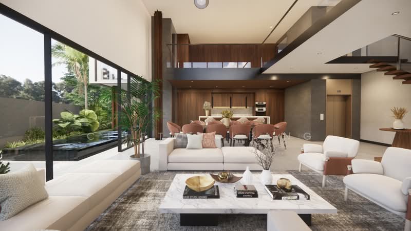 💫 True Corner Bt Timah Linked Bungalow, Jalan Jambu Mawar, 6 Bedrooms, 9,000 sqft, Semi-Detached House For Sale, by Clifton Liang, 500068894 - Living Room - PropertyGuru.com.sg