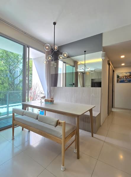 Botannia Condominium For Sale at S$ 2,360,000 | PropertyGuru Singapore - Dining Room with Planter area