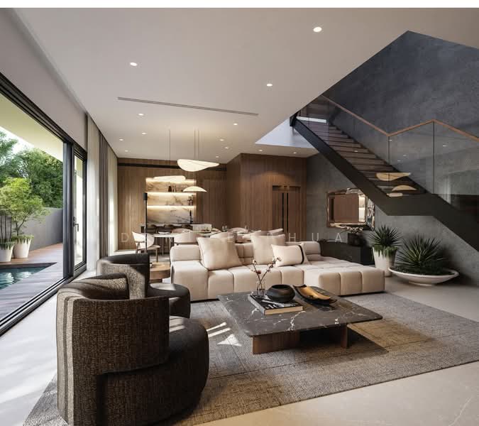 ⚡ WONDR HOMES ⚡ District 15 Developer Launch 4 plot of FH Brand New Semi D Tay Lian Teck Palm Ave Semi-Detached House For Sale at S$ 8,780,000 | PropertyGuru Singapore - Living Room