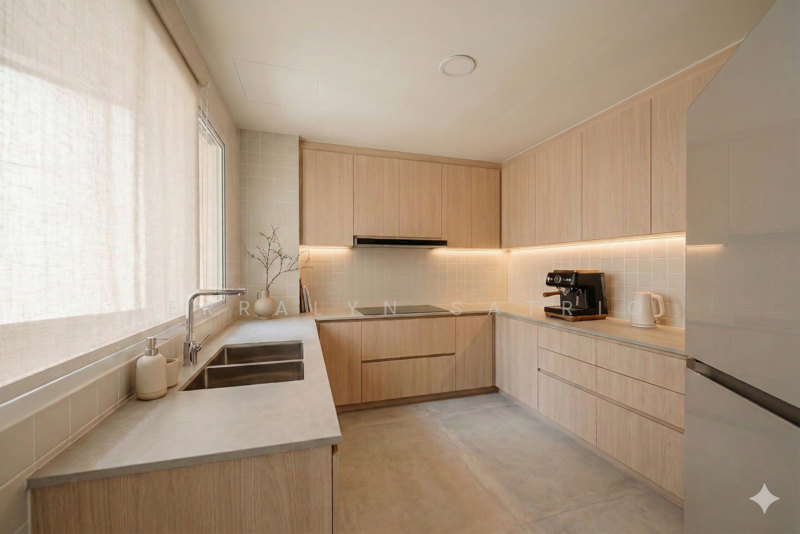 Yew Mei Green Condominium For Sale at S$ 1,399,000 | PropertyGuru Singapore - Rendering - Kitchen V2