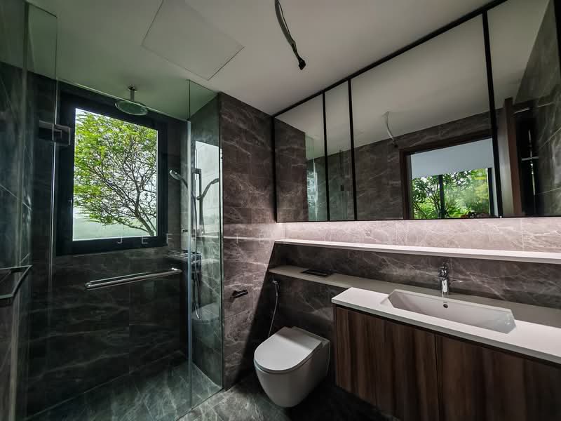 Lentor Modern Condominium For Sale at S$ 2,200,000 | PropertyGuru Singapore - Master Bathroom Natural Ventilated