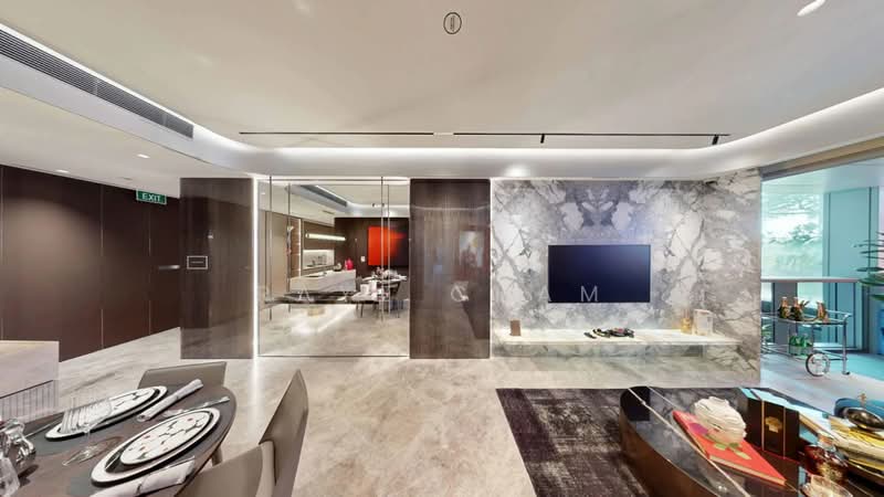 W Residences Marina View - Singapore Condominium For Sale at S$ 3,100,800 | PropertyGuru Singapore - Living Room